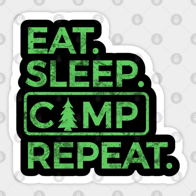 Eat Sleep Camp Repeat Sticker by Scar